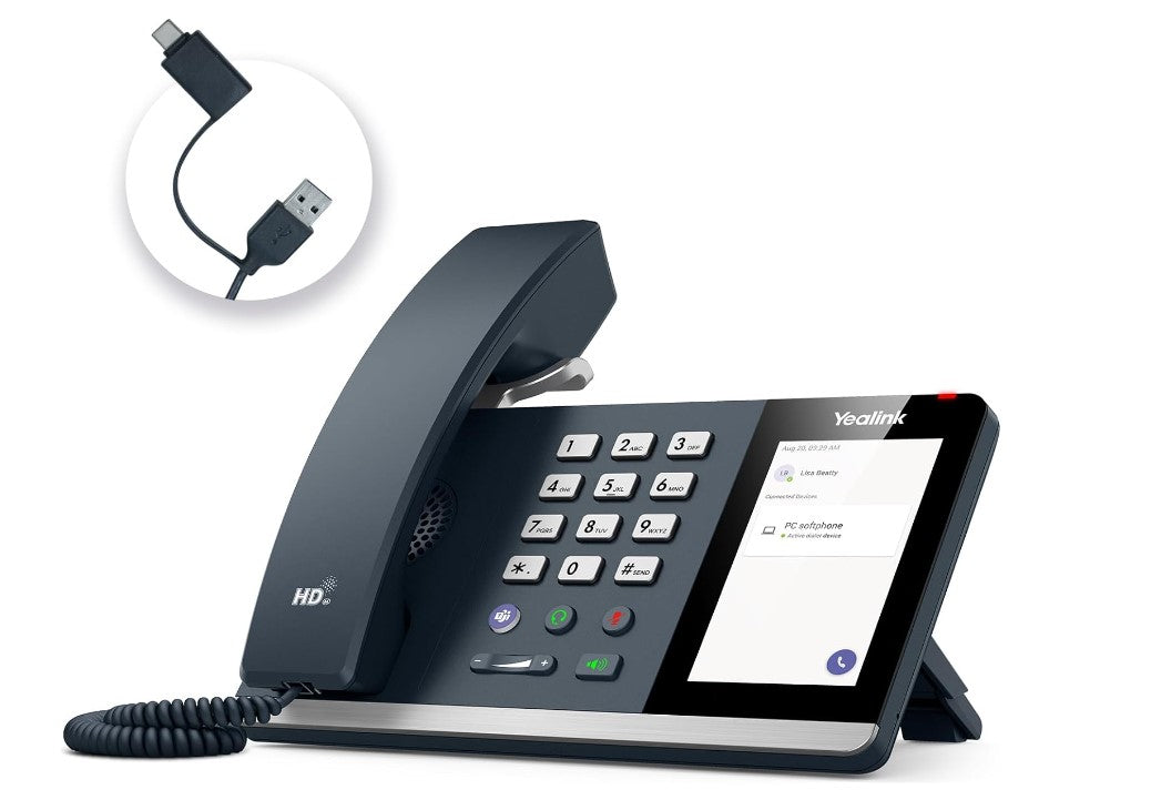 Yealink MP45 USB Teams Phone Desk Corded Phones for Work, Certified by Microsoft Teams Skype for Business System, Powered by Computer via USB-A/C Yealink MP45 USB Teams Phone Desk Corded Phones for Work, Certified by Microsoft Teams Skype for Business System, Powered by Computer via USB-A/C
